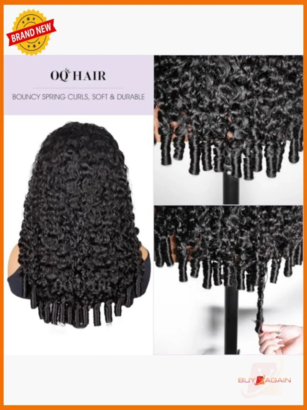 180% Density Curly Half Wig Beginner Friendly Glueless Drawstring Wear and Go